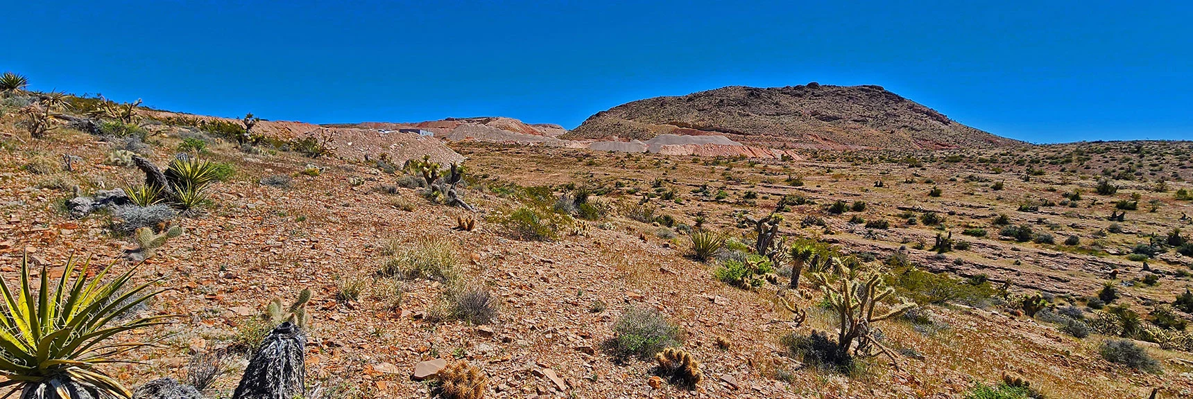Back on Summit. Skirt Gypsum Mine Operation. Watch for Next Canyon South. | Blue Diamond Hill Southern Triangle | Red Rock Canyon National Conservation Area, Nevada