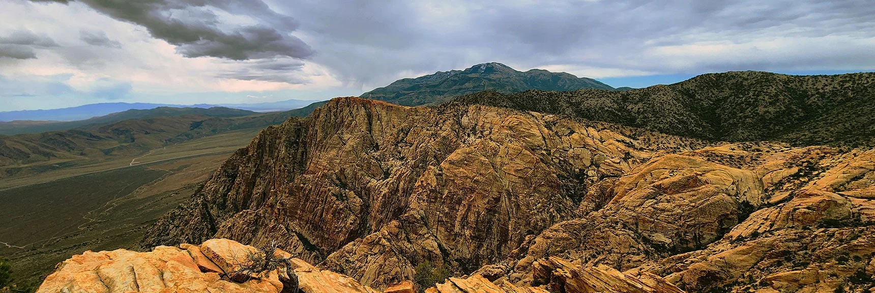 View South to Windy Peak. Potosi Mt. in Far Background | Black Velvet Peak | Rainbow Mountain Wilderness, Nevada