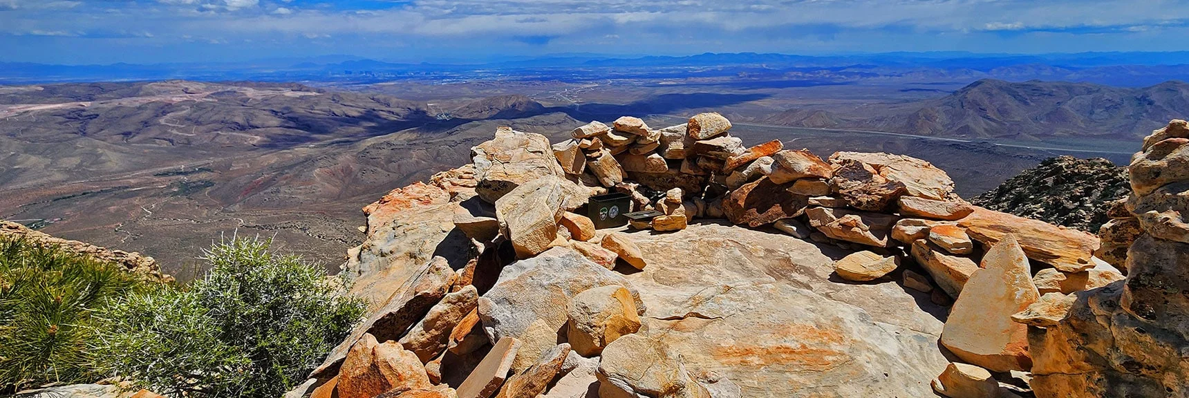 Official Summit & Box. This is Where Cliff Climbers Arrive from Below | Black Velvet Peak | Rainbow Mountain Wilderness, Nevada