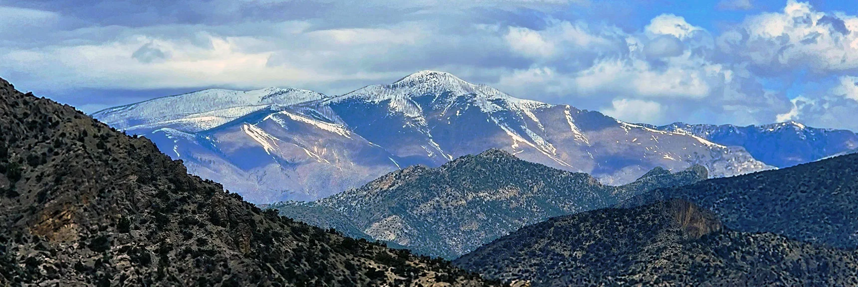 Mt. Charleston Wilderness in View. Wilson Ridge Ascends to Harris Mt. Summit | Black Velvet Peak | Rainbow Mountain Wilderness, Nevada