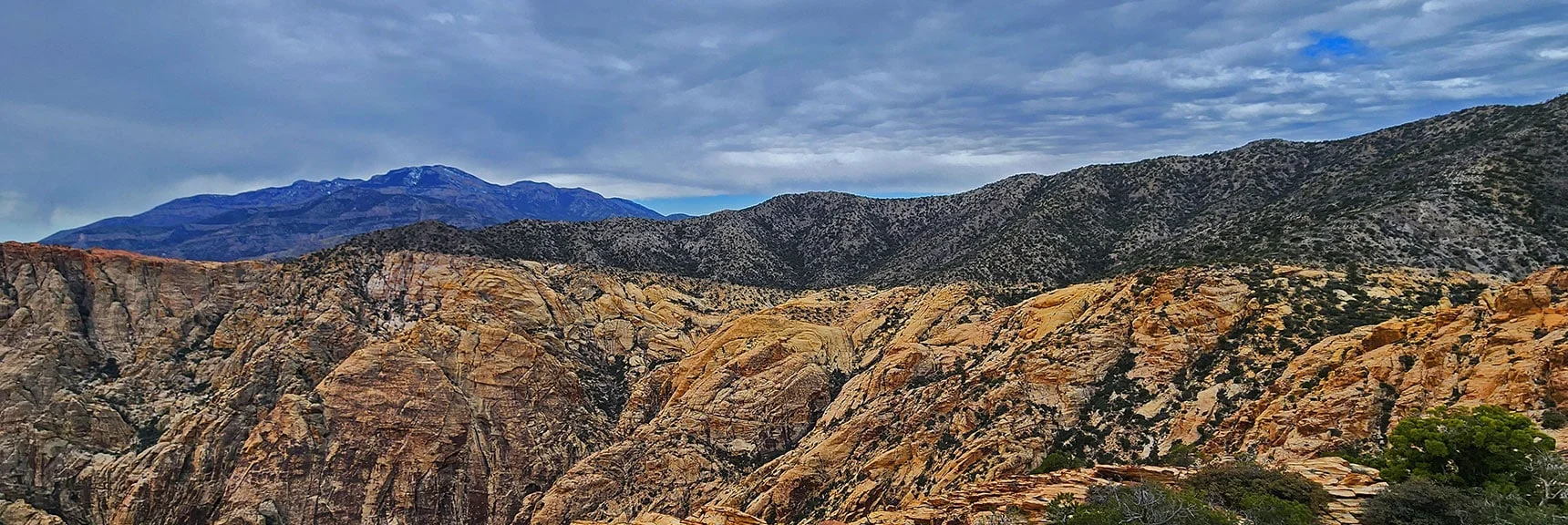 Keystone Thrust Fault Line Creates Stark Divide Between Sandstone and Limestone | Black Velvet Peak | Rainbow Mountain Wilderness, Nevada