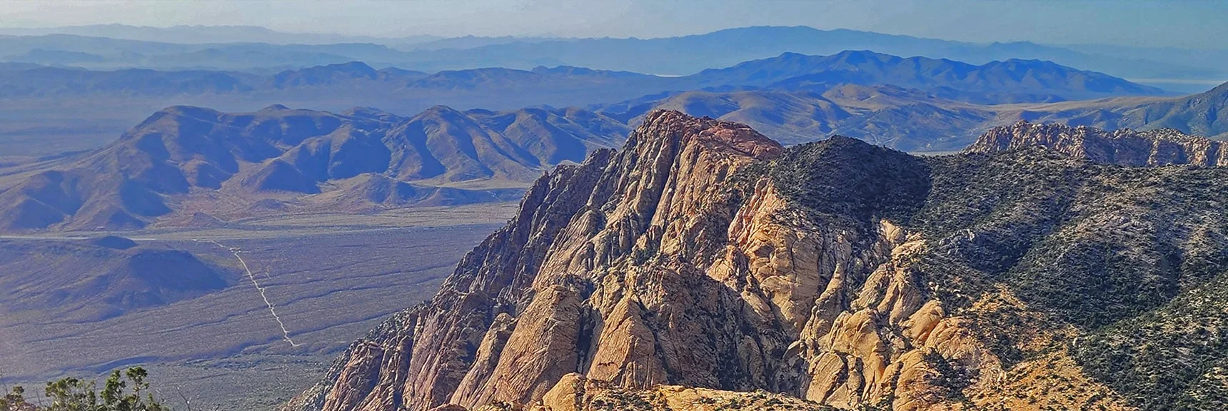 Turn Left on Ridgeline, Head for Mountain Spring Peak. (View Back to Windy Peak) | Black Velvet Peak | Rainbow Mountain Wilderness, Nevada