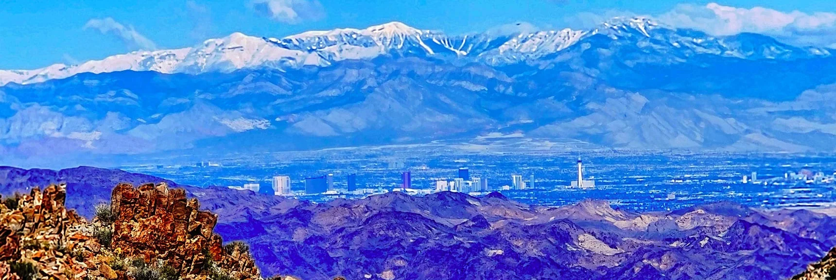 Enlarged View of Vegas Strip and Charleston Wilderness | Wilson Summit, Arizona (near Lake Mead NRA)