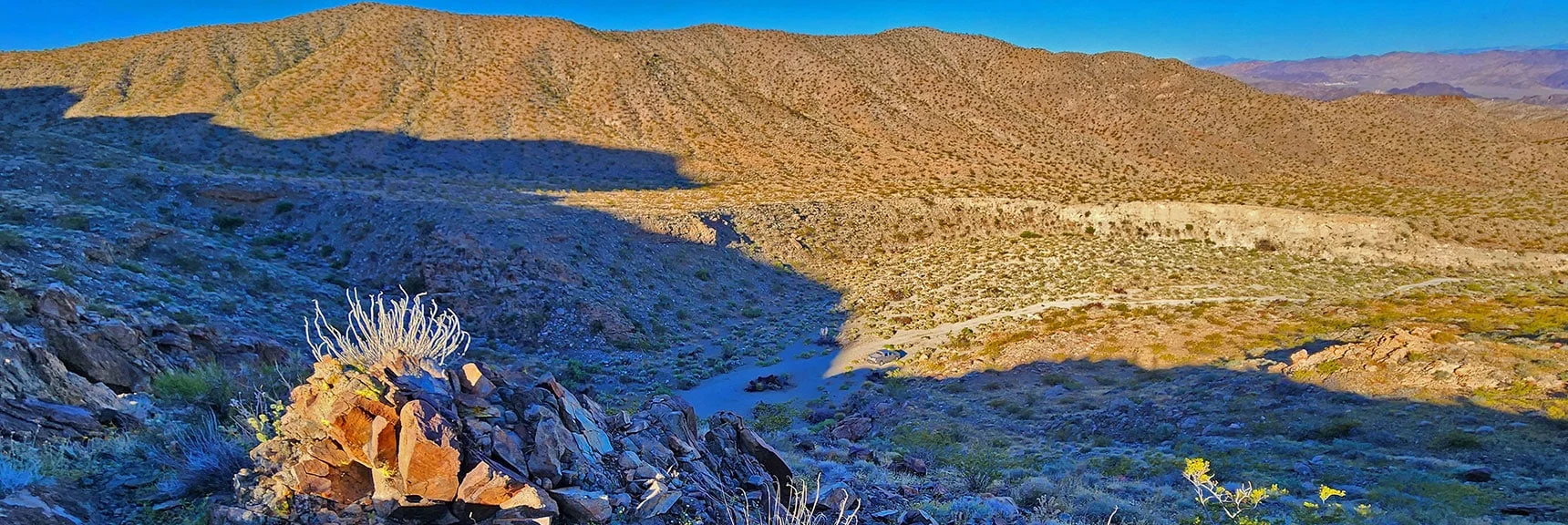 View Down to Parking Area from Bypass Trail Above Dry Fall | Wilson Summit, Arizona (near Lake Mead NRA)