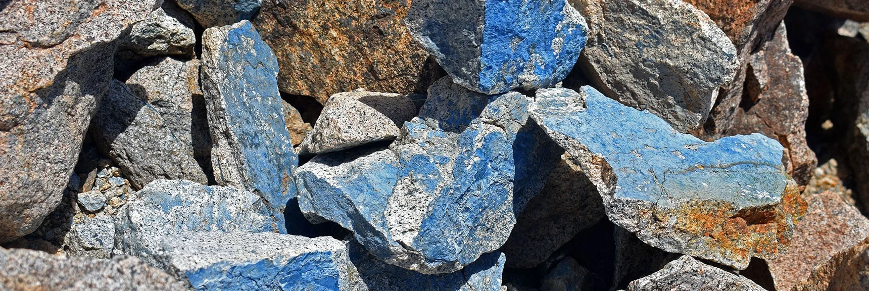 Bluish/Green Indicates Azurite and Malachite | Wilson Summit, Arizona (near Lake Mead NRA)