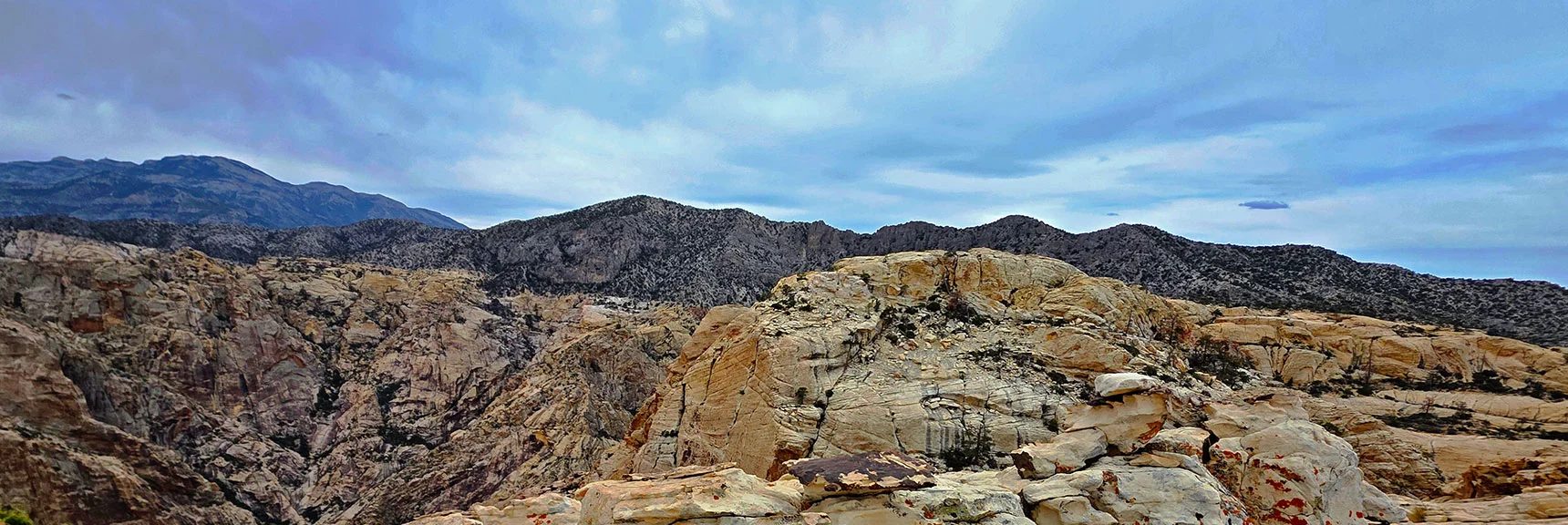West: Hidden Peak, Upper Crest Ridgeline Beyond. | Monument Peak Summit | Rainbow Mountain Wilderness, Nevada