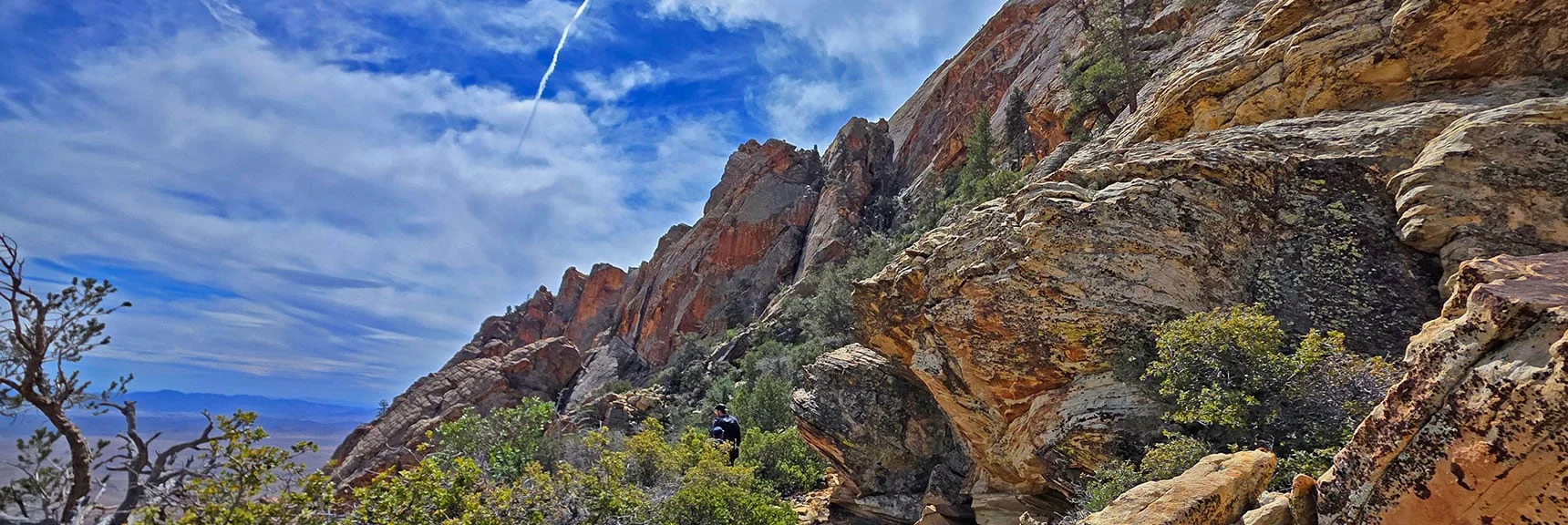 Hug Monument Peak Base Cliffs as You Continue South | Monument Peak Summit | Rainbow Mountain Wilderness, Nevada