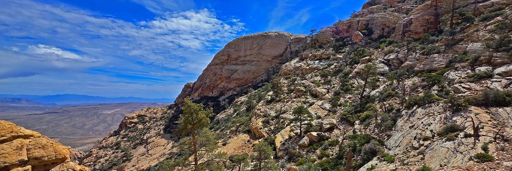 Navigate at a Level Equal to the Target Plateau at Rocky Outcrop Ahead. | Monument Peak Summit | Rainbow Mountain Wilderness, Nevada