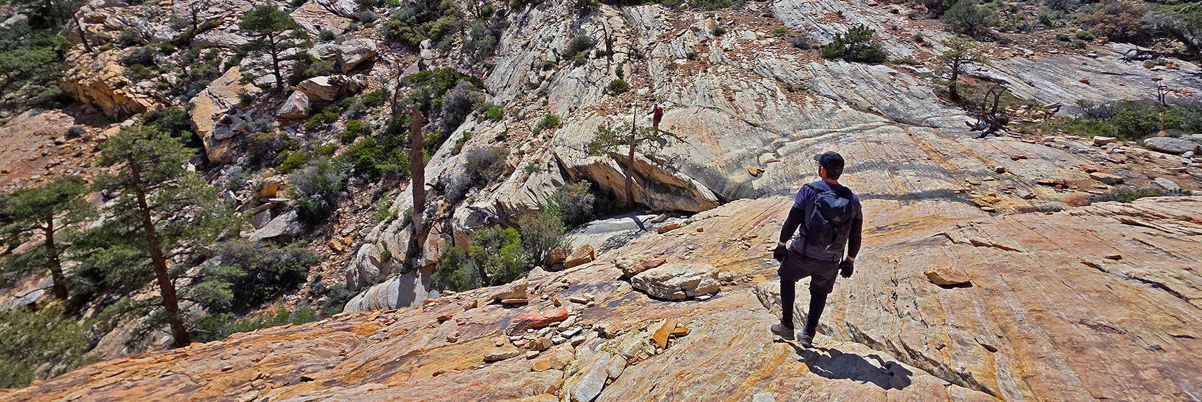 Descend to Canyon, Then Skirt North Base of Hidden Peak. | Monument Peak Summit | Rainbow Mountain Wilderness, Nevada