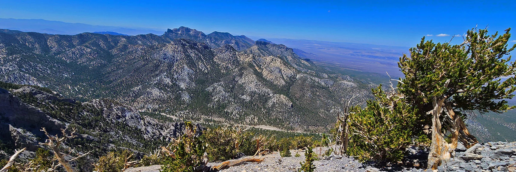 View Back Across Lee Canyon from Just Below the Summit. | Mummy's Nose Final Summit Approach from Deer Creek Road | Mt. Charleston Wilderness, Nevada
