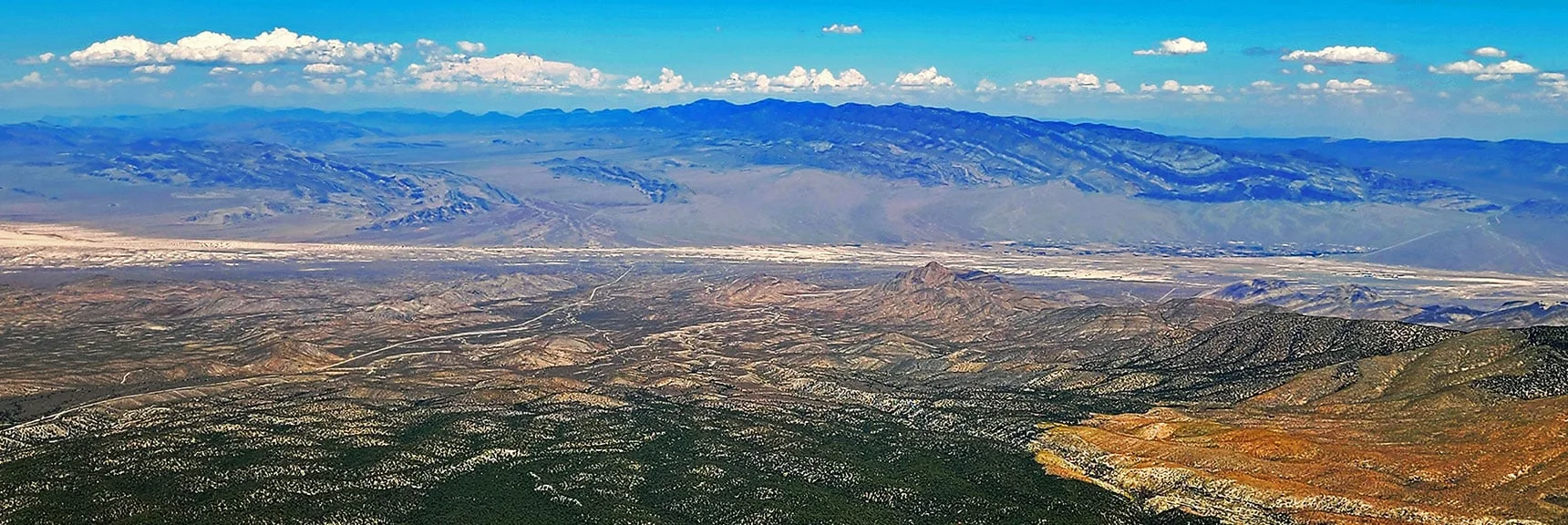 Sheep Range and Beyond to the Northeast | Mummy's Nose Final Summit Approach from Deer Creek Road | Mt. Charleston Wilderness, Nevada