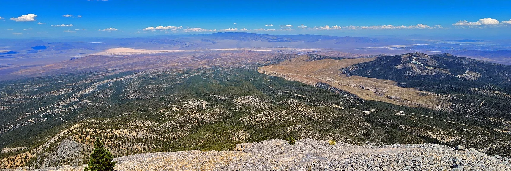 Northeast View Across Hwy 95 Corridor to Sheep Range | Mummy's Nose Final Summit Approach from Deer Creek Road | Mt. Charleston Wilderness, Nevada