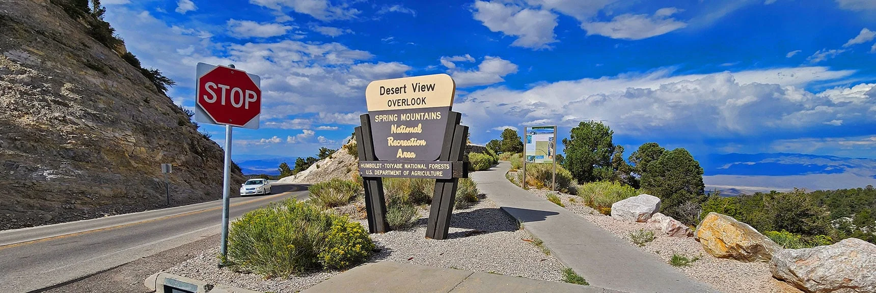 We Emerge on Deer Creek Road at Desert View Overlook, Just 1/4th Mile Below Trailhead. | Deer Creek Catch Pen West | Mt. Charleston Wilderness | Lee Canyon, Nevada