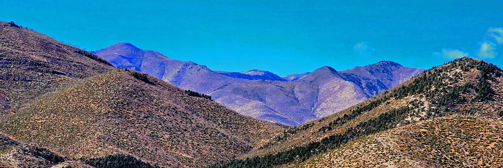 Saddle Between the Two Peaks is at the Upper End of Beautiful Lovell Canyon | La Madre Ridgeline Grand Crossing | La Madre Mountains Wilderness and Red Rock Canyon NCA, Nevada
