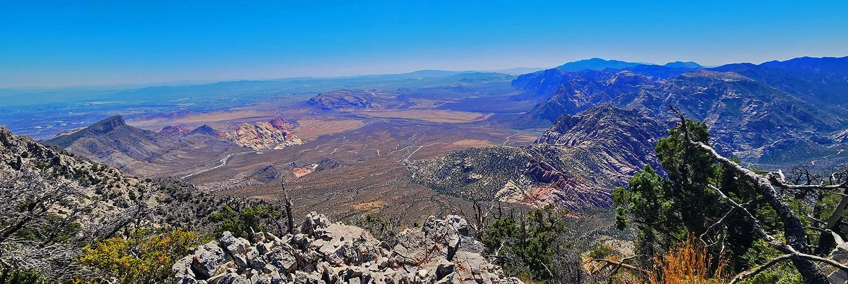 Red Rock Canyon. Blue Diamond Hill Center Distance. Rainbow Mts. to Right. | La Madre Ridgeline Grand Crossing | La Madre Mountains Wilderness and Red Rock Canyon NCA, Nevada