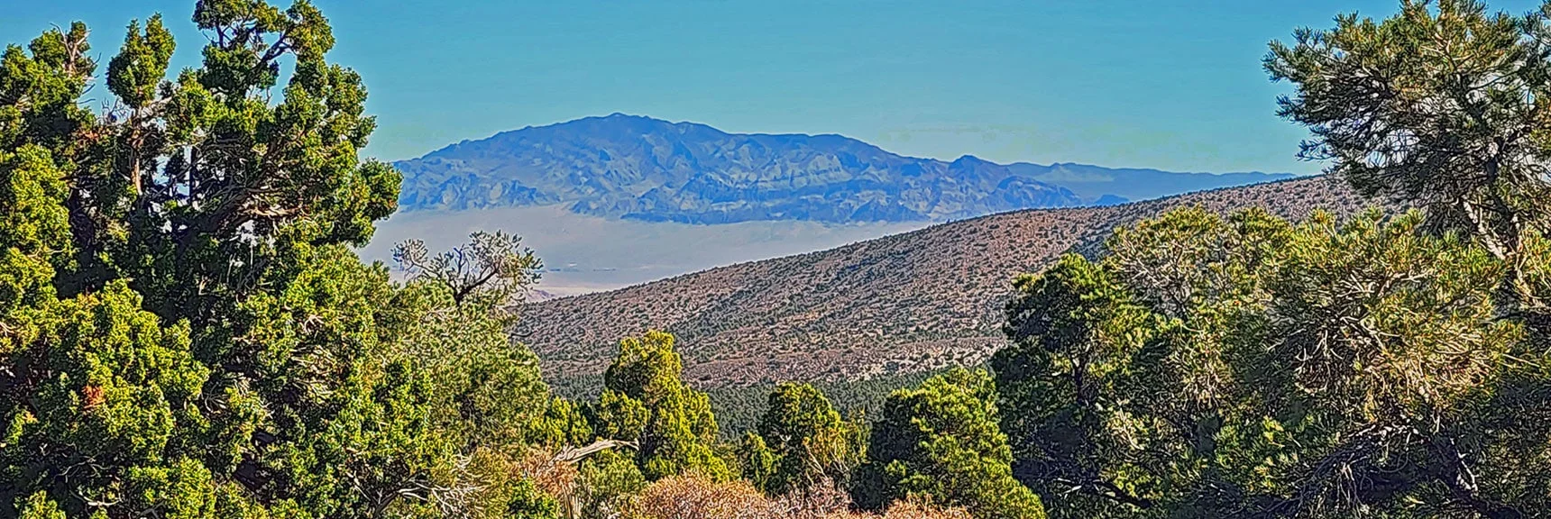 Sheep Range is a Good Landmark if Navigating in Reverse Direction. | La Madre Ridgeline Grand Crossing | La Madre Mountains Wilderness and Red Rock Canyon NCA, Nevada