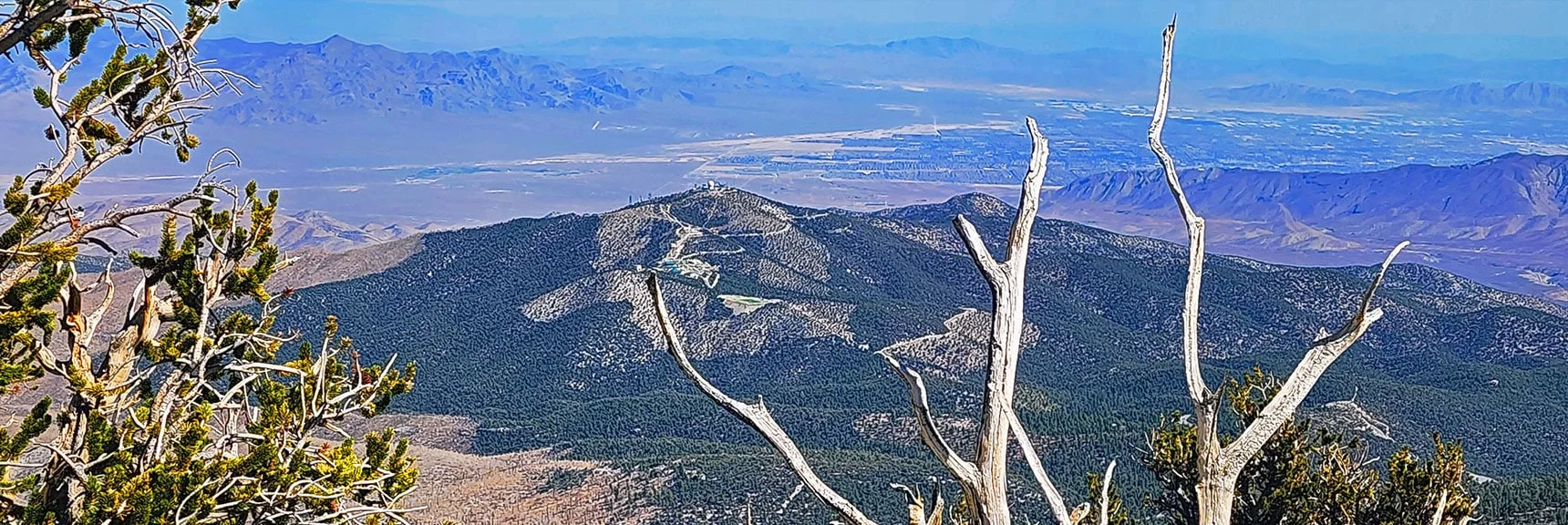 Angel Peak Foreground. North Vegas Valley (Centennial Hills Area) Background | Mummy's Chin Summit Ridge Loop | Mt. Charleston Wilderness, Nevada