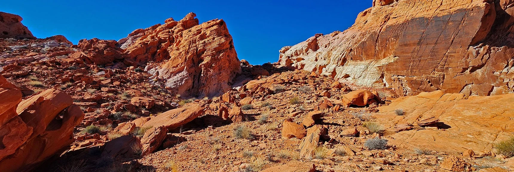 Larger Perspective Looking East. Can You Pick Out the Small Horse Collar Arch? | Bowl of Fire SE Detailed | Lake Mead NRA, Nevada