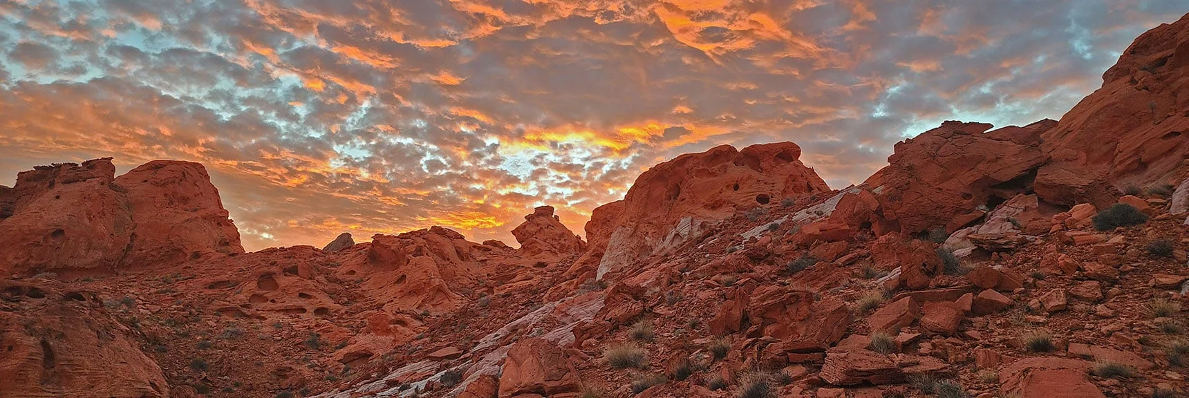 Sunset View of Ridge Along Edge of SE Bowl | Bowl of Fire SE Detailed | Lake Mead NRA, Nevada