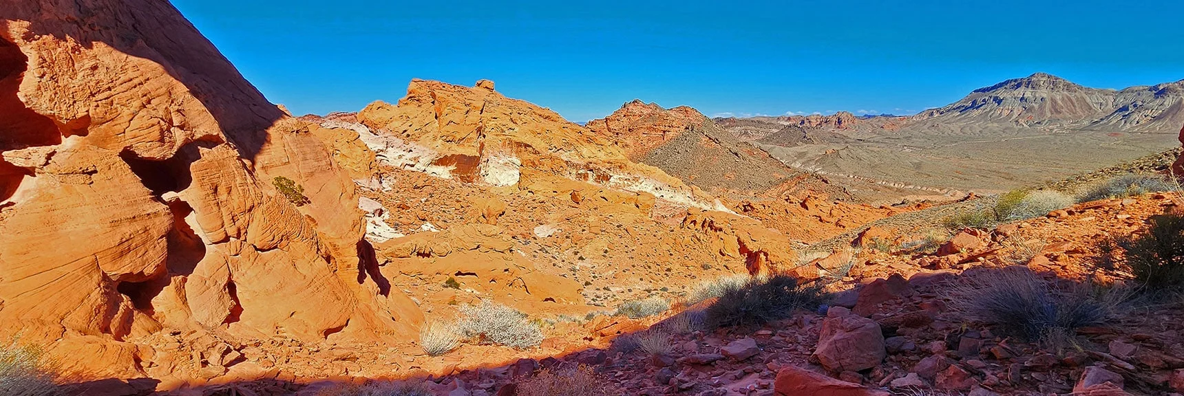 Now Descending Toward Horse Collar Arch Area | Bowl of Fire SE Detailed | Lake Mead NRA, Nevada
