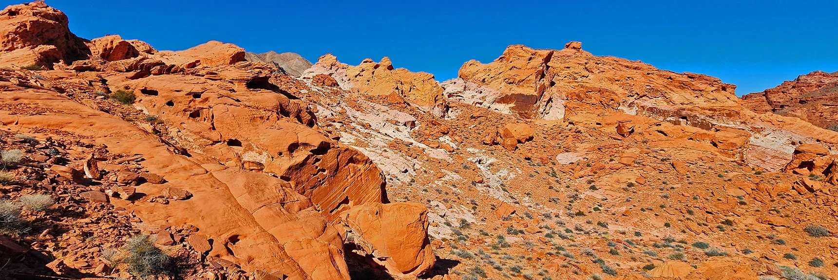From High Vantage Point: View Along North Side of SE Bowl | Bowl of Fire SE Detailed | Lake Mead NRA, Nevada