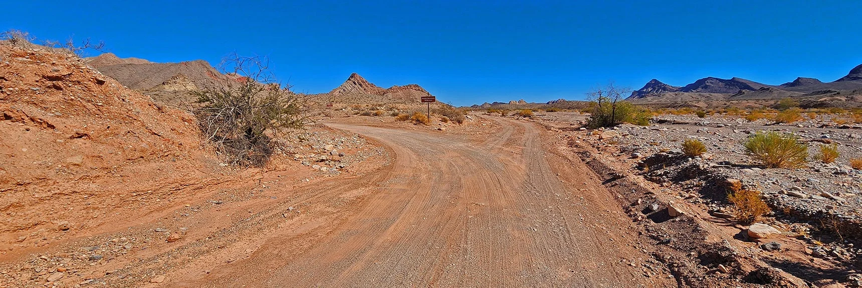 Head Up Callville Wash N Road. Note Pointy Hill Reference in Distance Ahead | Bowl of Fire SE Detailed | Lake Mead NRA, Nevada