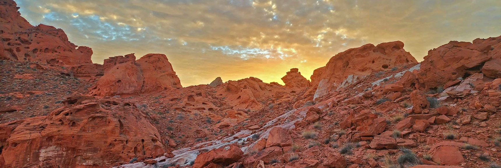 Sunset View of Ridge Along Edge of SE Bowl | Bowl of Fire SE Detailed | Lake Mead NRA, Nevada