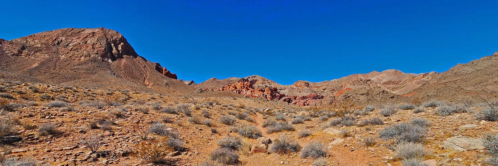 Southern Bowl of Fire Becomes Visible Shortly After Ascending from Wash | Bowl of Fire SE Detailed | Lake Mead NRA, Nevada