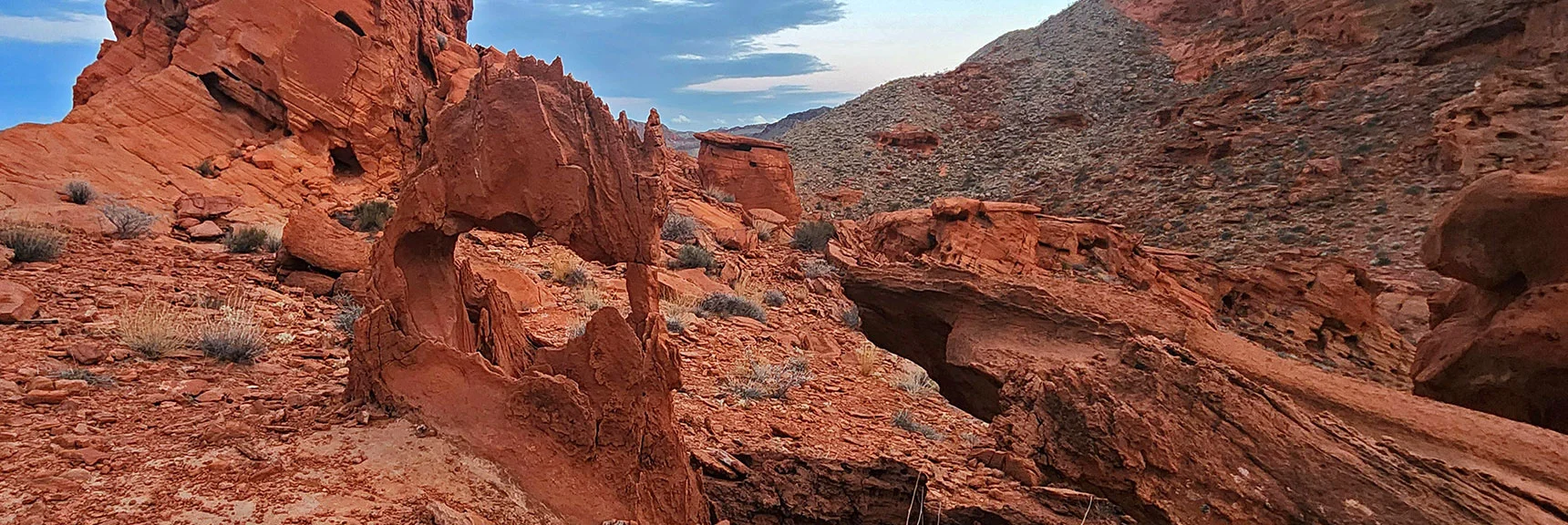 Evening View of Horse Collar Arch | Bowl of Fire SE Detailed | Lake Mead NRA, Nevada
