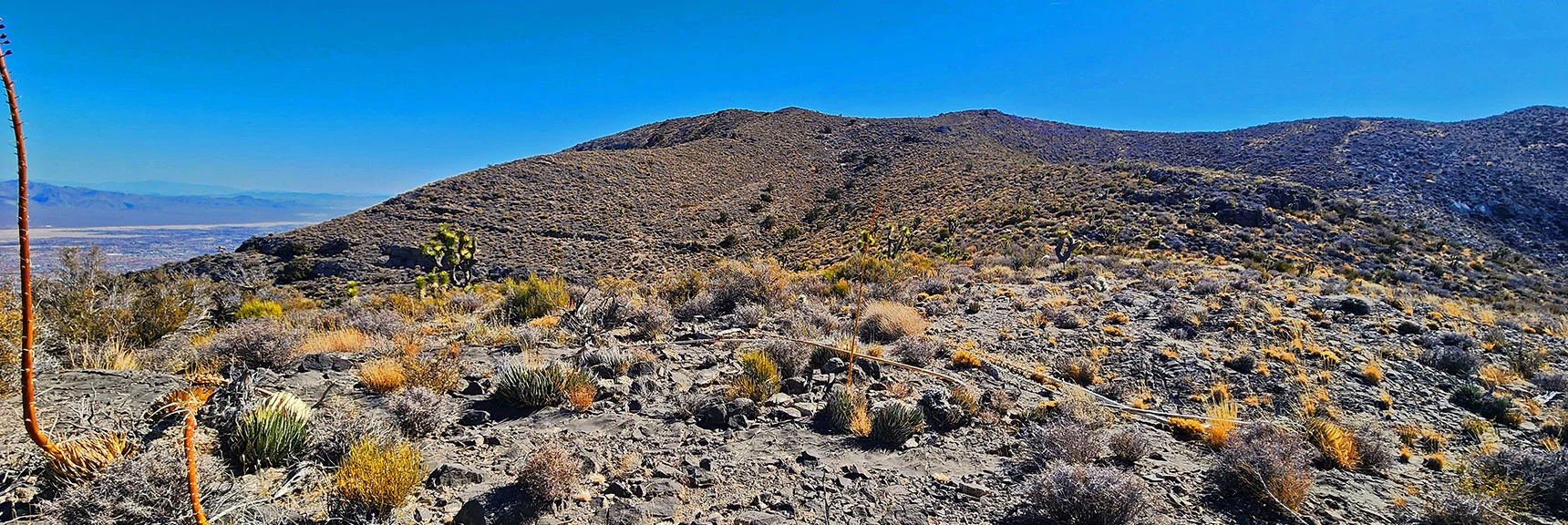 North End of Ridgeline. Loop Possibilities Down Either N or S End of Ridgeline | Harris Springs Canyon Ridgeline | La Madre Mountains Wilderness, Nevada