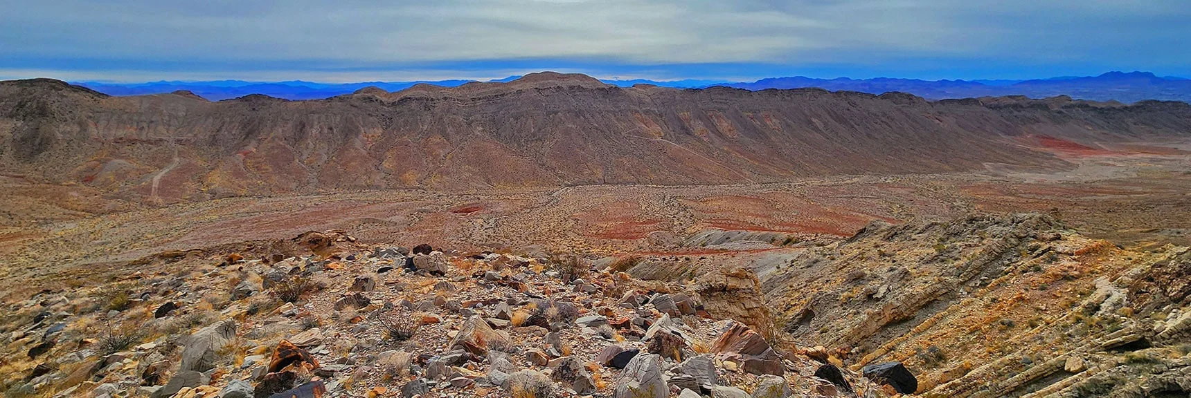 View South Along the Valley Between Frenchman Mt. and Ridgeline East | Frenchman Mt East Approach Loop | Near Lake Mead National Recreation Area, Nevada