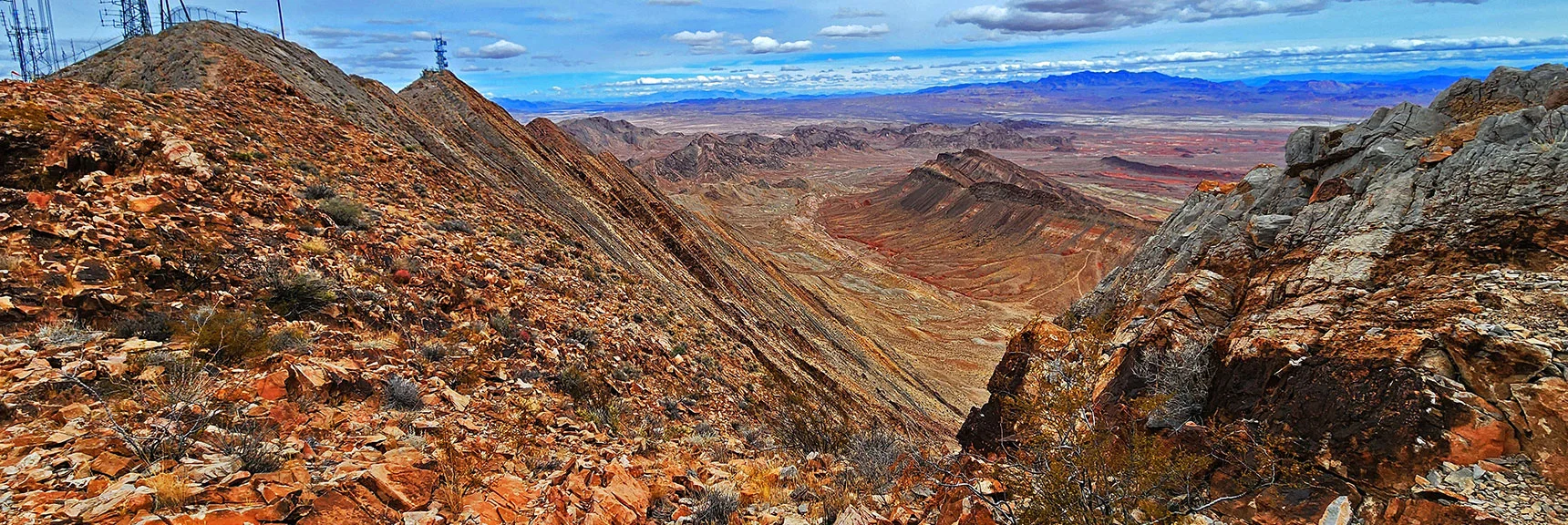 View Back Down the Eastern Ascent Gully | Frenchman Mt East Approach Loop | Near Lake Mead National Recreation Area, Nevada