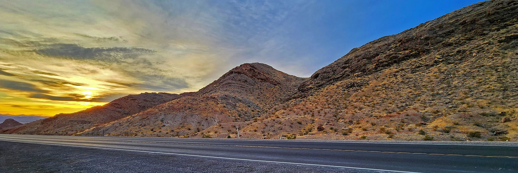 Ascend the Second Gully to the Left Across the Road. An Unpaved Road Will Help. | Frenchman Mt East Approach Loop | Near Lake Mead National Recreation Area, Nevada