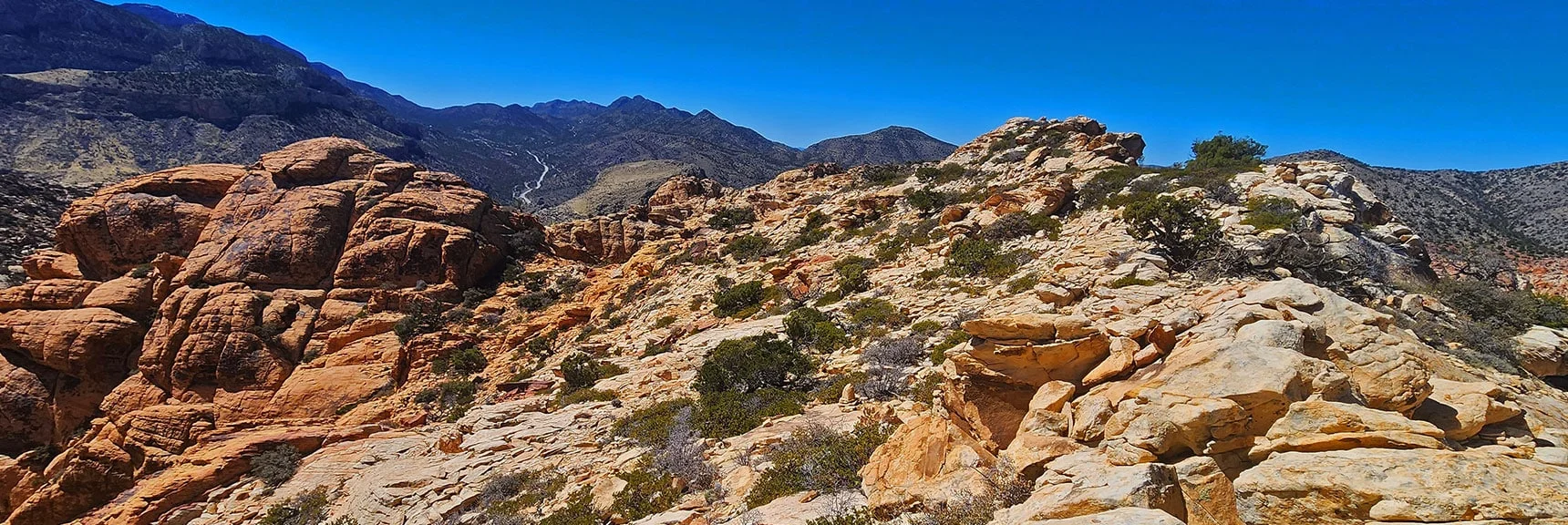 View from Summit Across Hollow Rock Ridgeline | Hollow Rock & South Peaks Loop | Rainbow Mts. Wilderness, Nevada