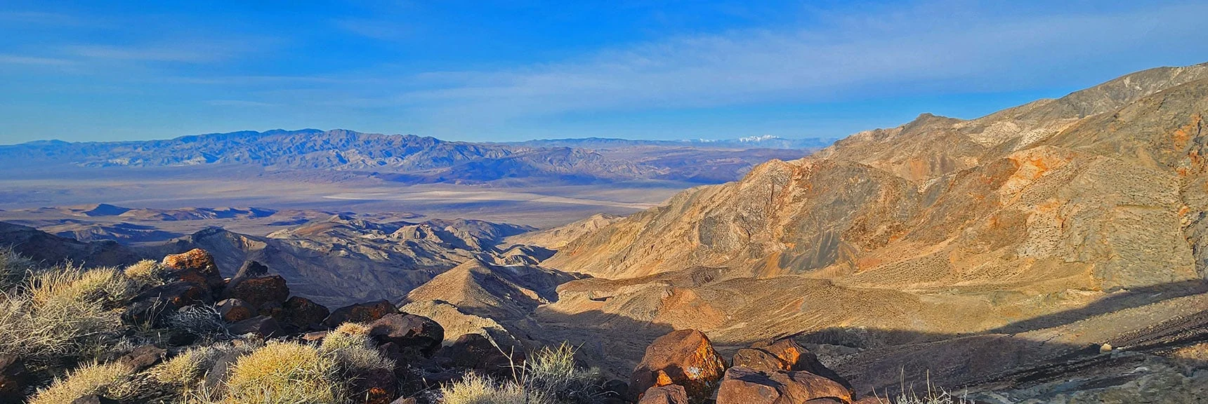 Skirt Upper Edge of Massive Dolomite Canyon. Panamint Valley & Sierra Nevada Range Beyond. | CIA Plane Crash in 1952 | Panamint Mountains | Death Valley, CA