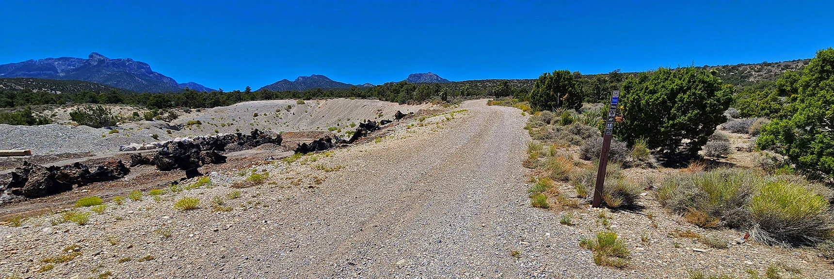 Turn Right on Blue Tree Rd for Blue Tree Return Loop. | Rocky Gorge Loop Trail | Sawmill Trailhead Area | Lee Canyon, Nevada
