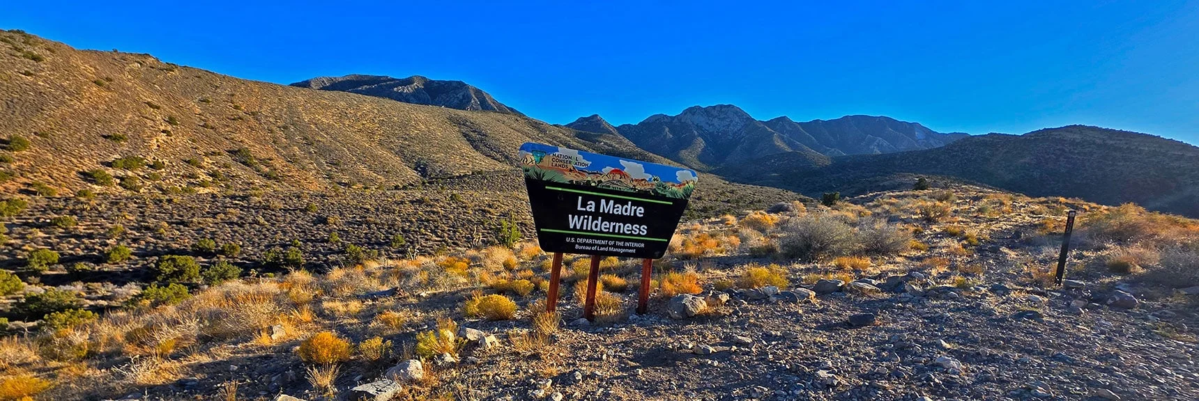 Back on Approach Road Viewing Eastern La Madre Ridgeline | La Madre East Ridge Approaches | La Madre Mountains Wilderness, Nevada