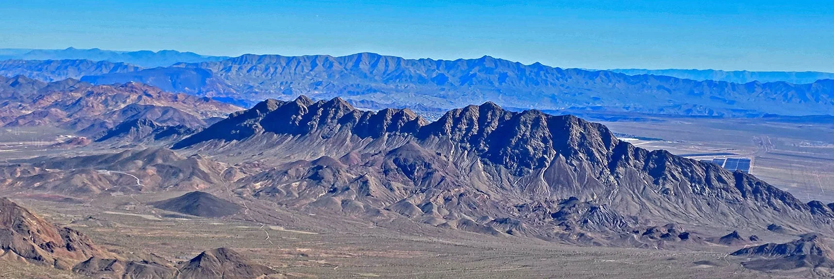 Railroad Mts. with Arizona Black Mts. & Mt. Wilson Background. | Black Mountain North Loop | McCullough Hills | Sloan Canyon National Conservation Area, Nevada