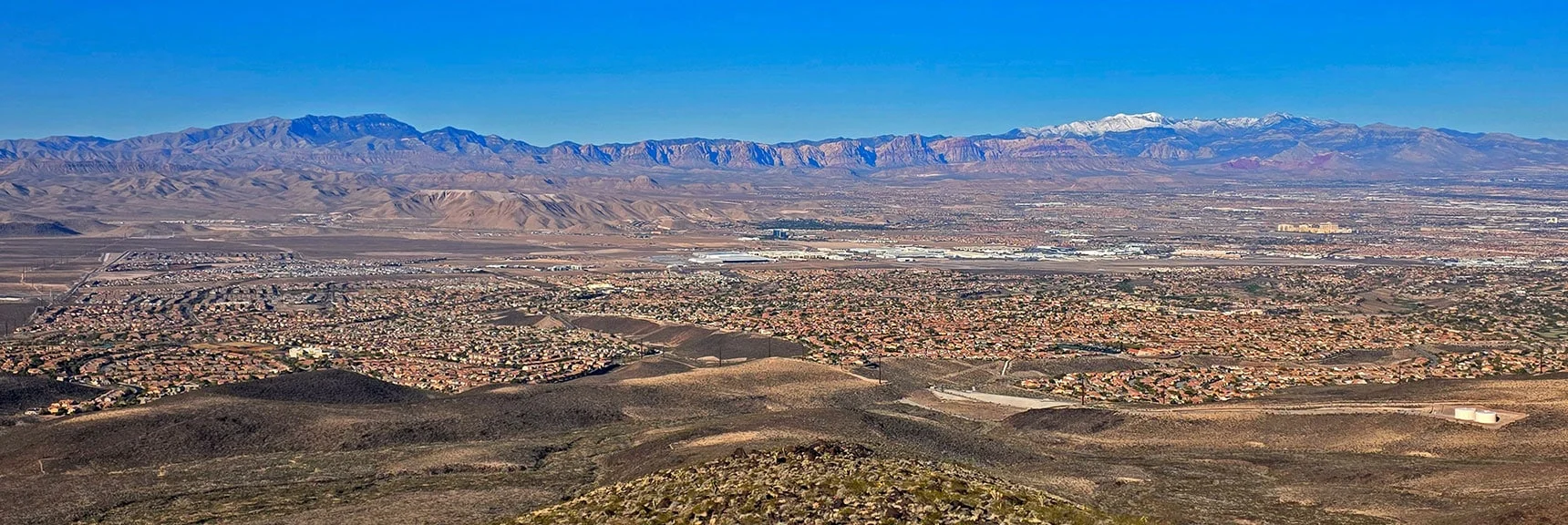 Expanded View of the Entire Spring Mountain Range NW of Vegas | Black Mountain North Loop | McCullough Hills | Sloan Canyon National Conservation Area, Nevada