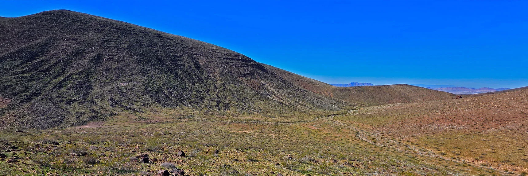 View of Ridges & Canyons to Cross During Return to Start Point. | Lonesome Wash Upper Entrance | Eldorado Wilderness, Nevada