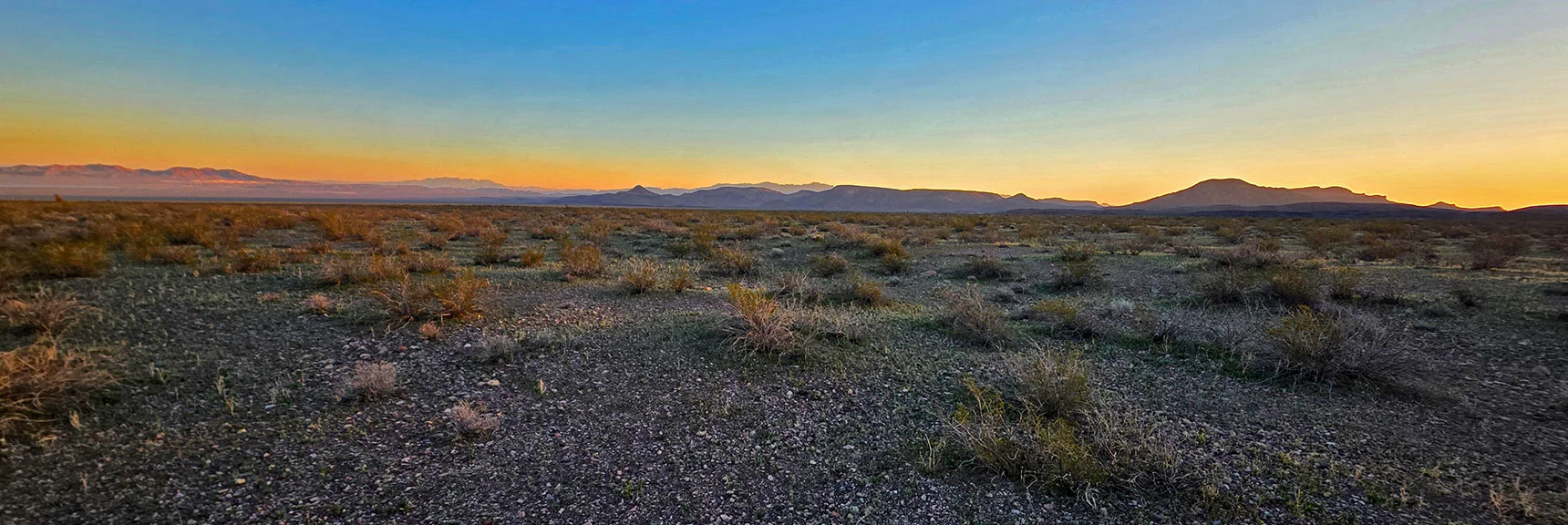 R > L: Peeper Benchmark, Pilot Mesa, Pilot Cone, Muddy & River Mts. | Lonesome Wash Upper Entrance | Eldorado Wilderness, Nevada