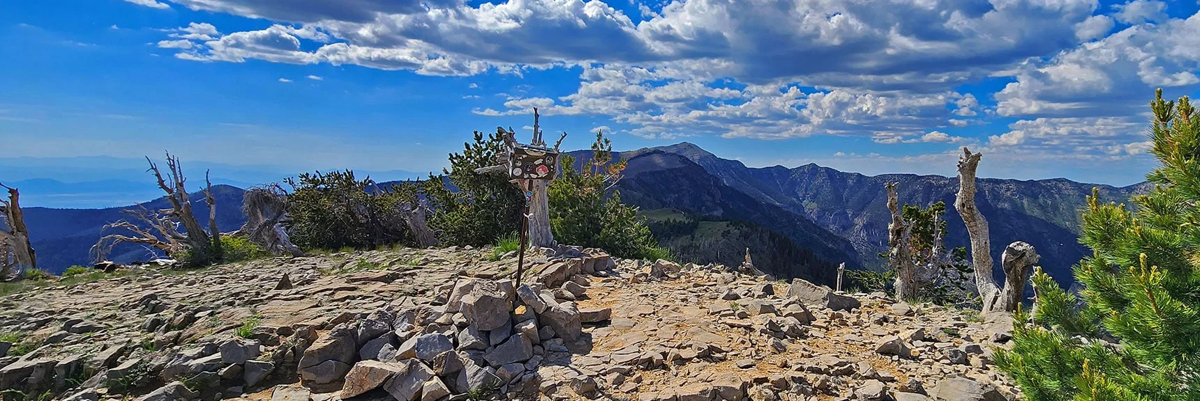 Blue Diamond Hill (R), Red Rock Canyon (Middle), Indecision Peak (L). | Monument Peak Summit | Rainbow Mountain Wilderness, Nevada