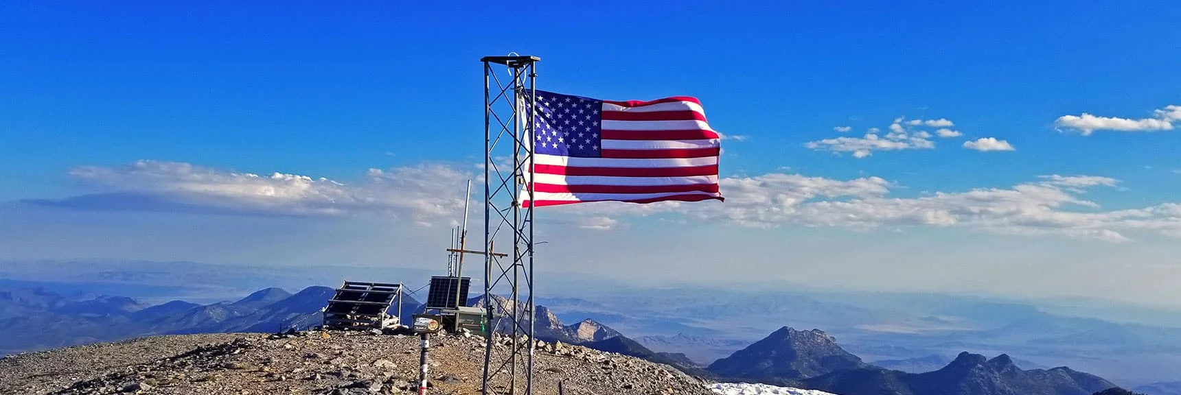 Blue Diamond Hill (R), Red Rock Canyon (Middle), Indecision Peak (L). | Monument Peak Summit | Rainbow Mountain Wilderness, Nevada