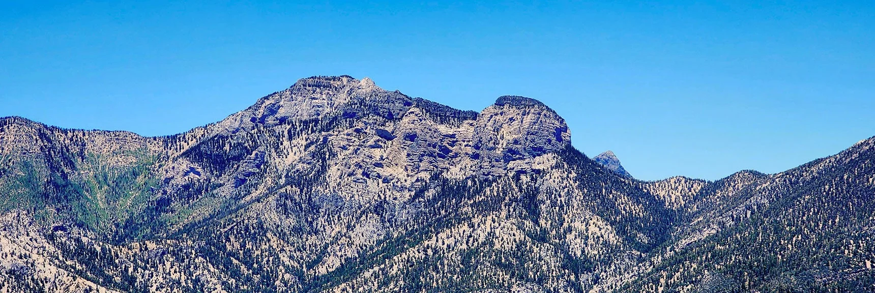 Blue Diamond Hill (R), Red Rock Canyon (Middle), Indecision Peak (L). | Monument Peak Summit | Rainbow Mountain Wilderness, Nevada