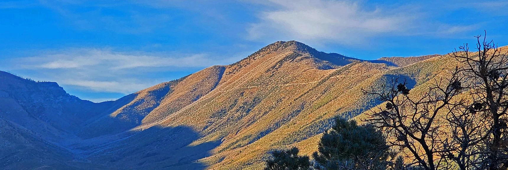 Blue Diamond Hill (R), Red Rock Canyon (Middle), Indecision Peak (L). | Monument Peak Summit | Rainbow Mountain Wilderness, Nevada