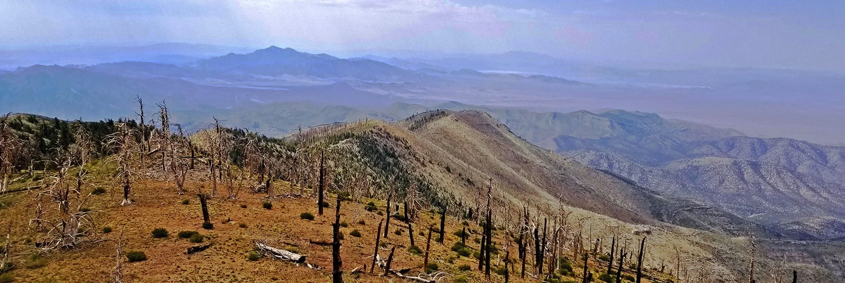 Blue Diamond Hill (R), Red Rock Canyon (Middle), Indecision Peak (L). | Monument Peak Summit | Rainbow Mountain Wilderness, Nevada