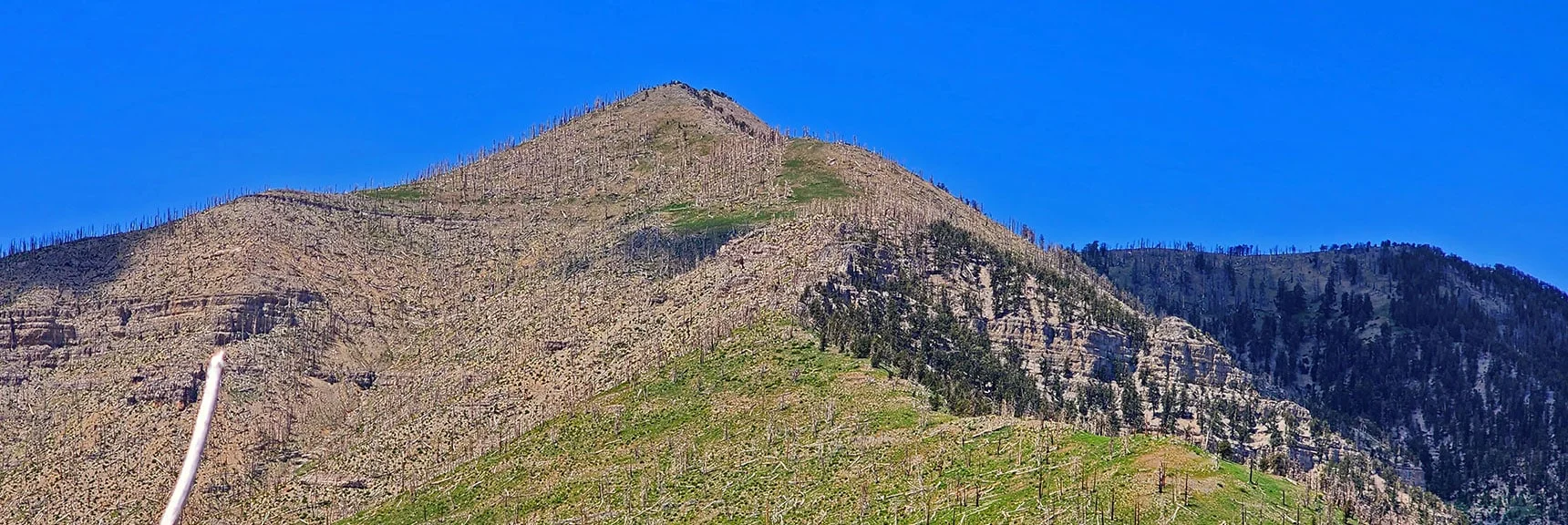 Blue Diamond Hill (R), Red Rock Canyon (Middle), Indecision Peak (L). | Monument Peak Summit | Rainbow Mountain Wilderness, Nevada