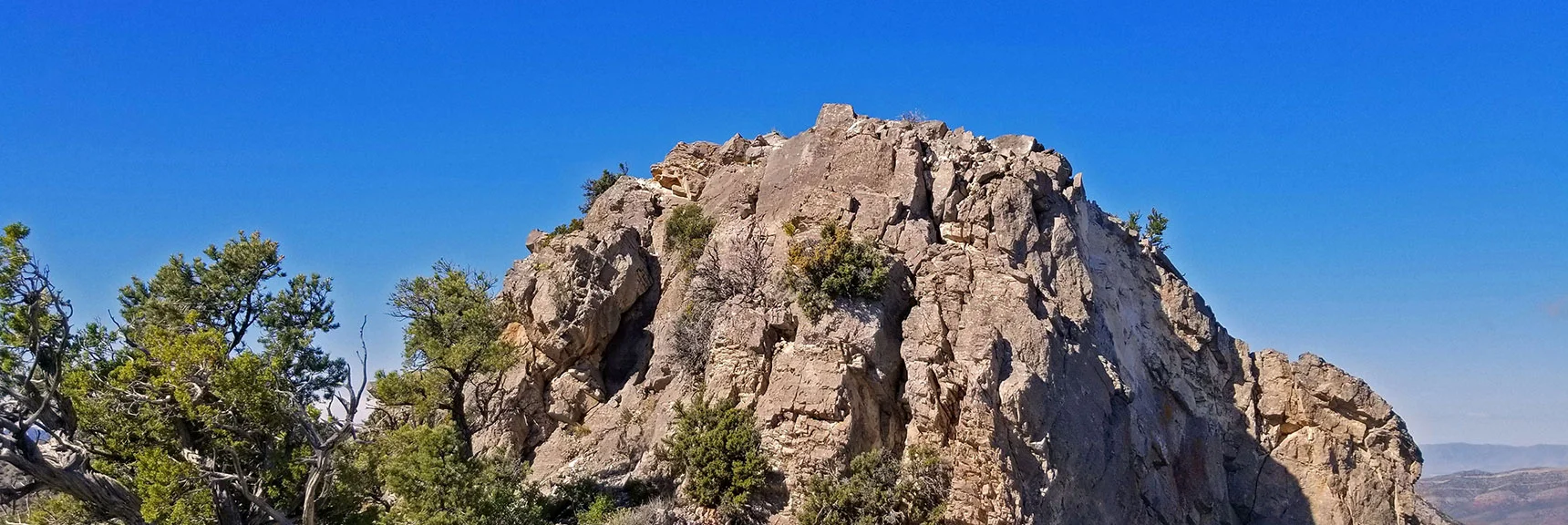 Blue Diamond Hill (R), Red Rock Canyon (Middle), Indecision Peak (L). | Monument Peak Summit | Rainbow Mountain Wilderness, Nevada