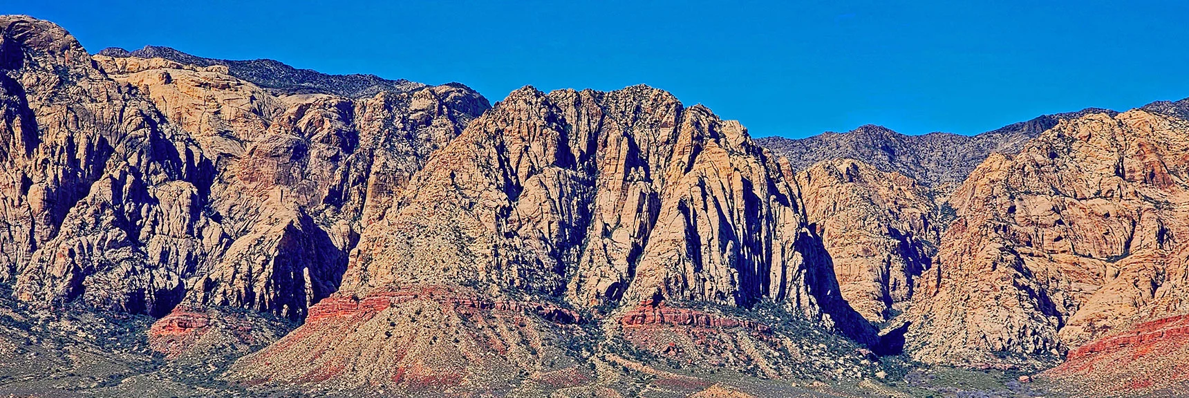 Blue Diamond Hill (R), Red Rock Canyon (Middle), Indecision Peak (L). | Monument Peak Summit | Rainbow Mountain Wilderness, Nevada