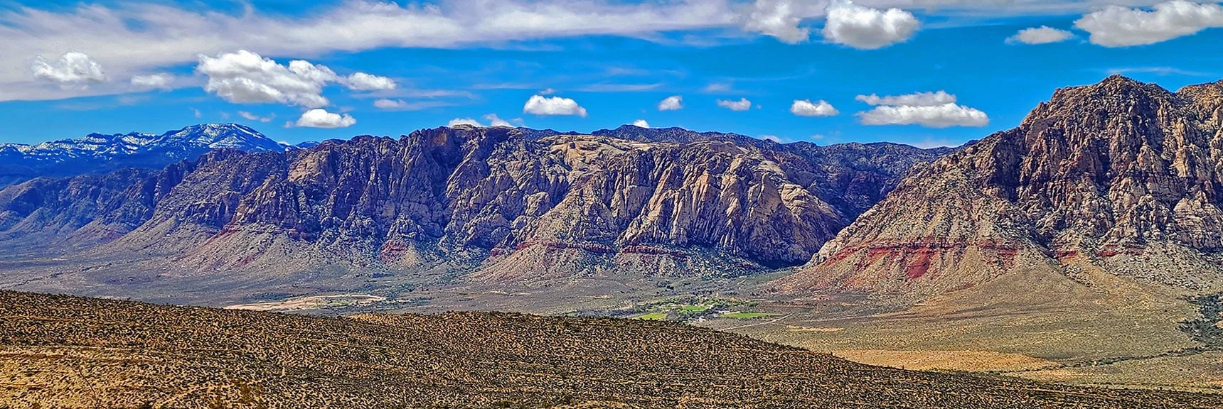 Blue Diamond Hill (R), Red Rock Canyon (Middle), Indecision Peak (L). | Monument Peak Summit | Rainbow Mountain Wilderness, Nevada